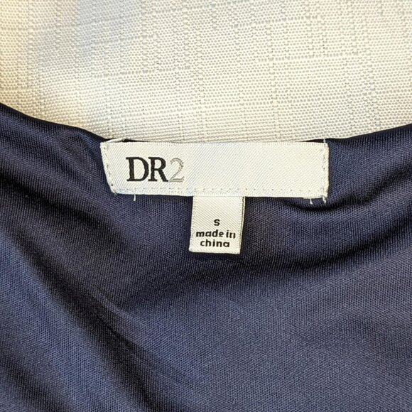 DR2 Navy Blue‎ Casual Floral Popover V-Neck 3/4 Sleeve Dress - Picture 3 of 7